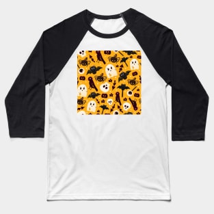 Colourful orange halloween pattern Baseball T-Shirt